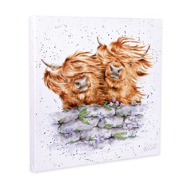 Wrendale Leinwand-Kollektion CANS-CS213 "Blown Away" - Highland Rinder - 20cm