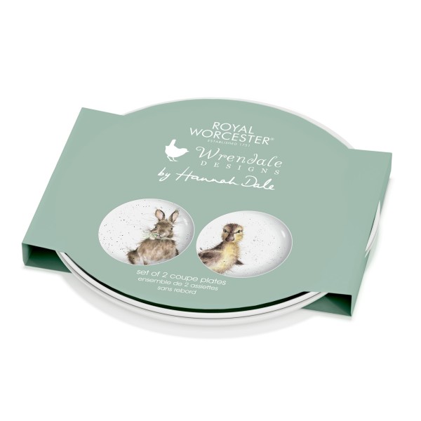 Royal Worcester Wrendale Designs Coupe Teller Set 2-tlg (bunny/duck) 16,5 cm WND3994-XW