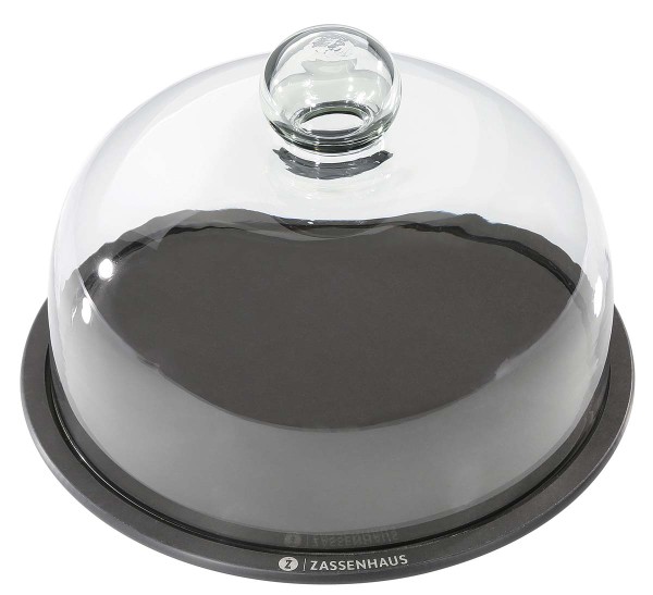 Zassenhaus Comfort Plus 053685 Käseglocke mit Glasdeckel Schwarz Ø 23 cm