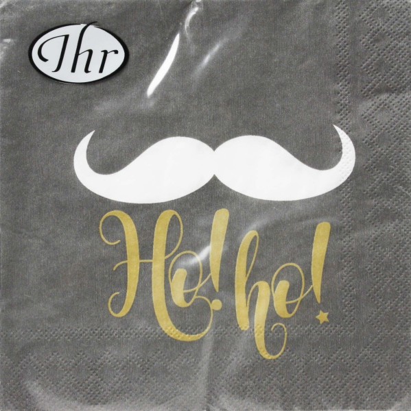 Ihr Say HO! HO! grey C 796445 20 Cocktail-Servietten 25 x 25 cm