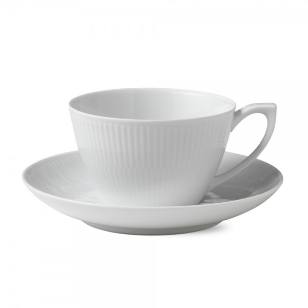 Royal Copenhagen White Fluted Tasse mit Unterer 28cl