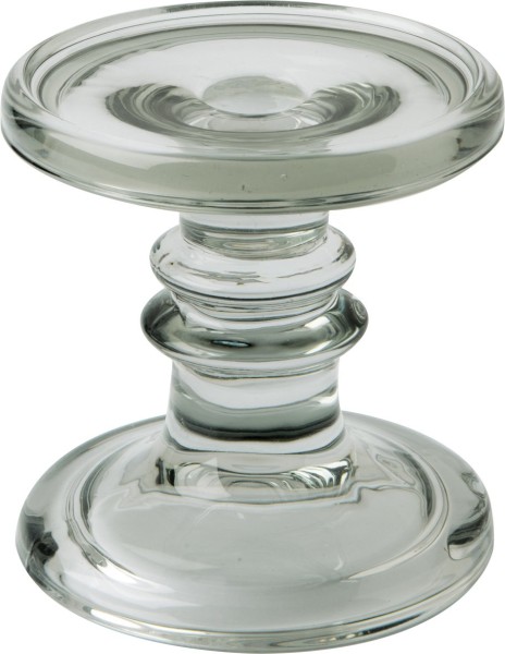 Ihr GLASS CANDLE HOLDER light grey KST 09745 Kerzenständer, Höhe 11,5 cm, Durchmesser 11 cm