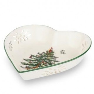 Spode Christmas Tree Herzschale mit Durchbruch 18cm