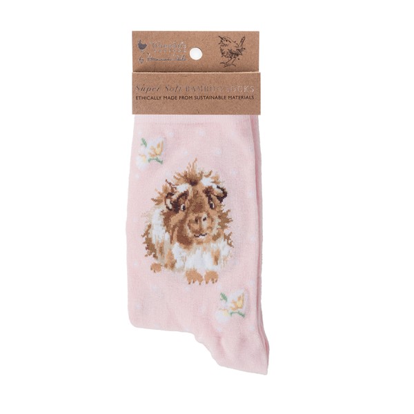 Wrendale Frauensocken SOCK013 "Grinny Pig" - Mehrschweinchen