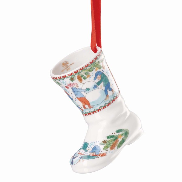 Hutschenreuther Sammelkollektion 25 Weihnachtsspiele Porzellanstiefel 8cm