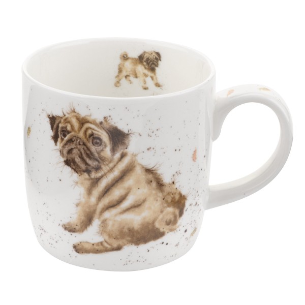 Royal Worcester Wrendale Designs MMLZ5629-XS Becher mit Henkel 0,31l - Pug Love
