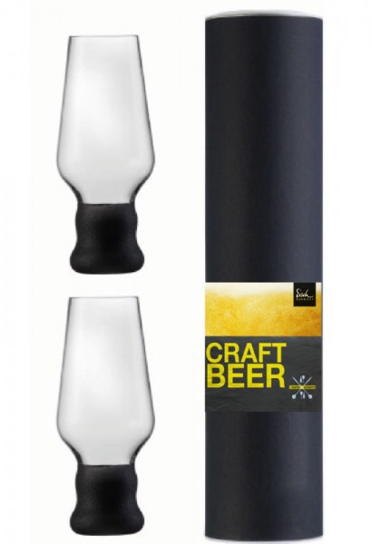 Eisch Craft Beer 2 Craft Beer Becher in Geschenkröhre Black (203/72) 17,6 cm