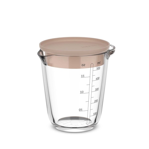 Mepal Chef it 102310531500 Glas Messbecher 0,5L mit Deckel - Chalk