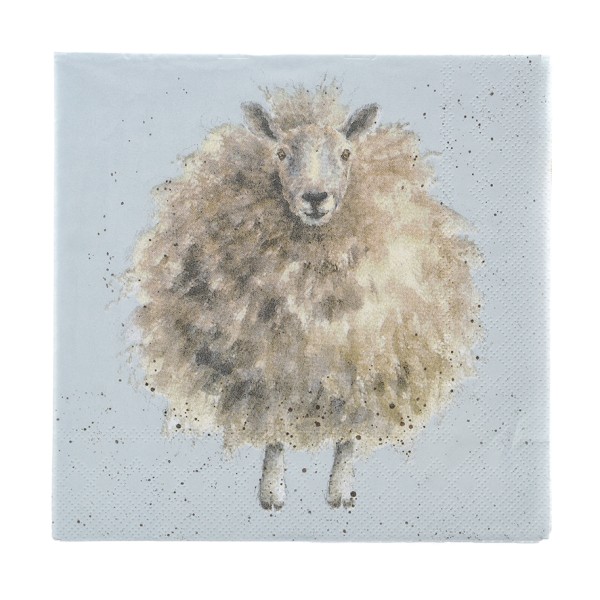 Wrendale Servietten K028 &quot;The Wolly Jumper&quot; - Schaf - Lunch Servietten 33x33cm
