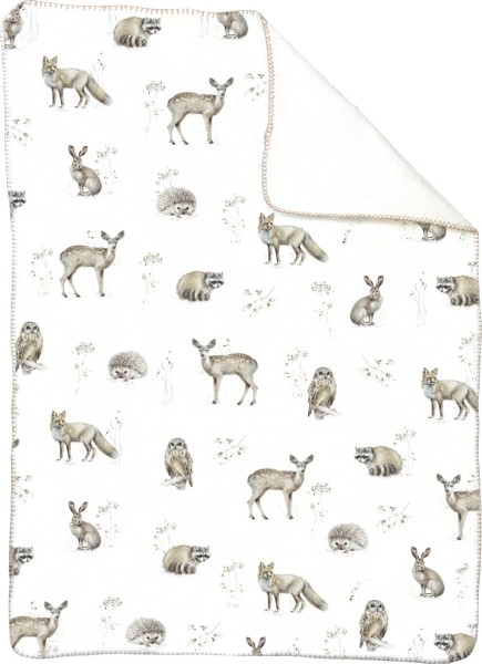 Ihr WOODLAND LIFE nature SBT 965860 Wohndecke mit Teddyplüsch-Rückseite (100% Polyester)