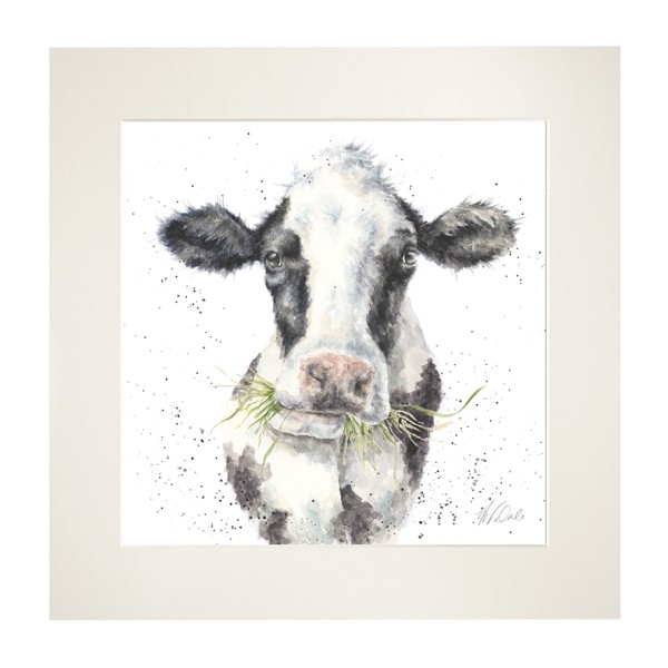 Wrendale Mounted Prints MP146 "Milk Maid" - Kuh