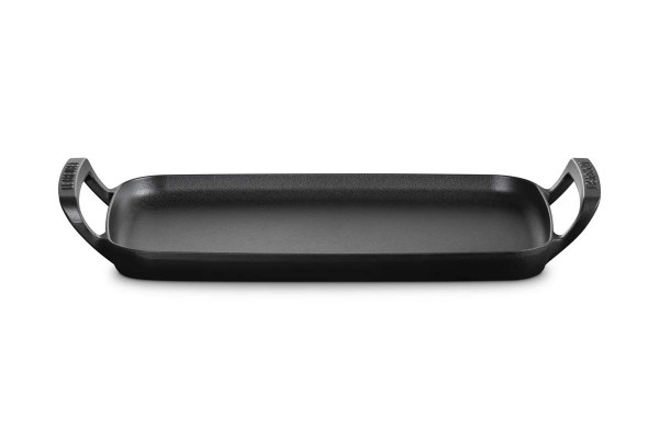 Le Creuset Gusseisen - BBQ 20276400000005 Grillplatte rechteckig 40cm - Schwarz Matt