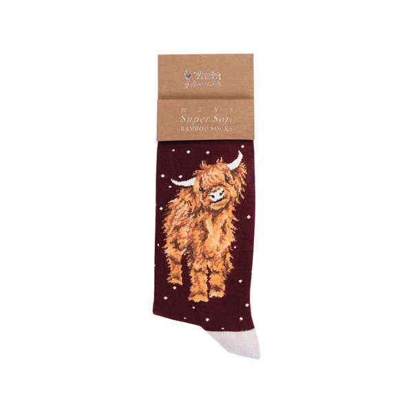Wrendale Männersocken XSOCKM002 "A Highland Christmas" - Highland Rind