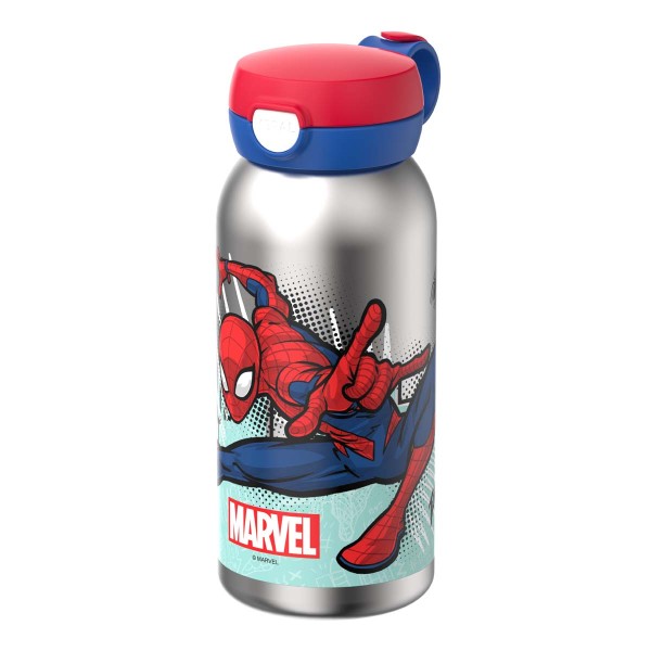 Mepal Campus 107489065396 Edelstahl Trinkflasche mit Klappdeckel 0,6l - Spiderman