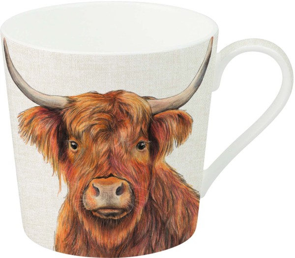 Ihr FARM HIGHLAND CATTLE cream BOJ1048260 Bone China Becher 350 ml