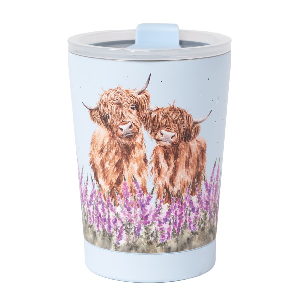 Wrendale Travel cups CCUP008 "Highland Cow" - Hochland Rinder - Thermo-Reisebecher
