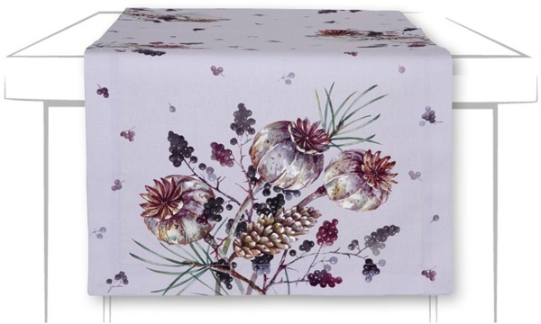 Ihr AMARA violet STR1081680 Tischläufer (100 % Baumwolle) 45 x 150 cm
