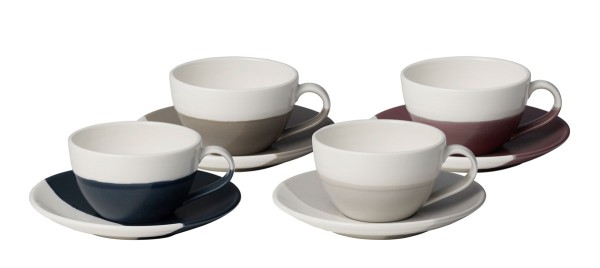 Royal Doulton Coffee Studio Farben sortiert flache Tasse mit Unterer 0,18L Set 4-tlg.