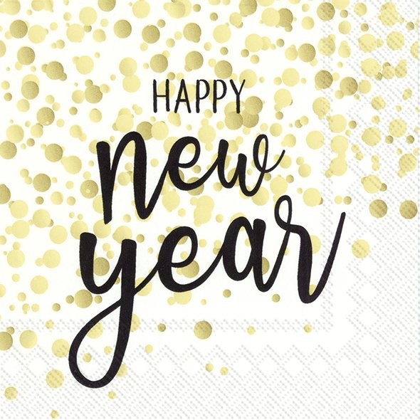 Ihr Confetti New Year Gold L894109 Lunch-Servietten 33 x 33 cm