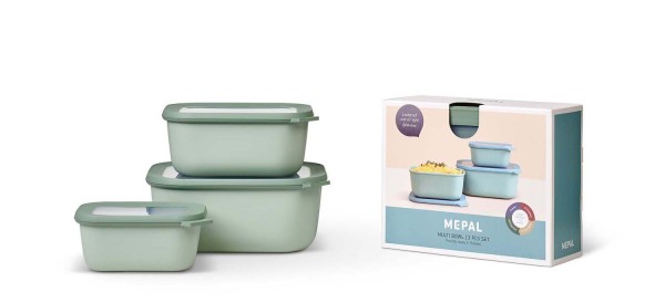 Mepal Aufbewahren Cirqula Nordic Sage 106271094700 Set rechteckig 3-tlg. (750+1500+3000)