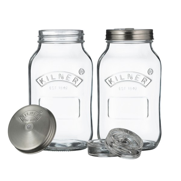 Kilner Küchengeräte 0025.010 Fermentier-Set, 2 Gläser á 1l