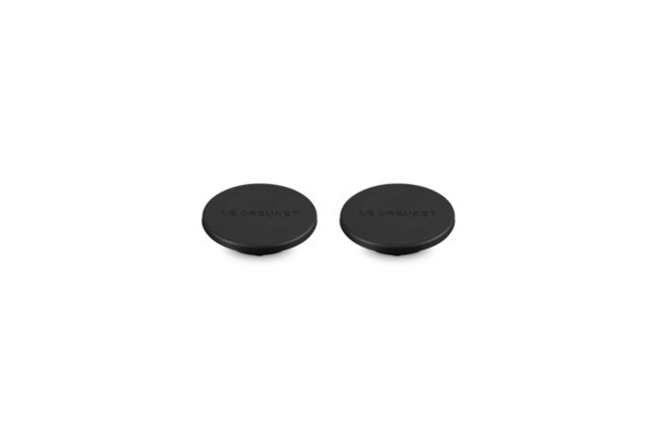 Le Creuset Silikon 93010800140200 2er-Set Aromadeckel - Schwarz Glänzend