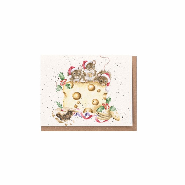 Wrendale Mini-Karten XGE036 Chistmas Crackers about Cheese