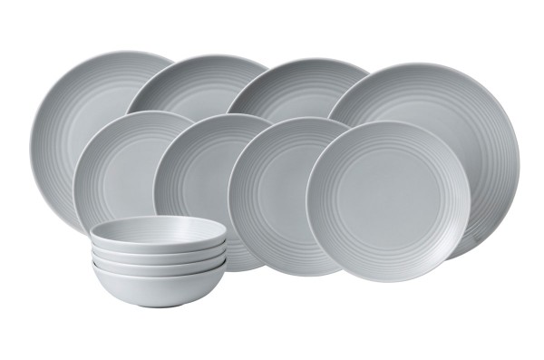 Royal Doulton Gordon Ramsay Maze Light Grey Speiseset 12-tlg. (4x Teller 28 cm, 4x Teller 22 cm, 4x