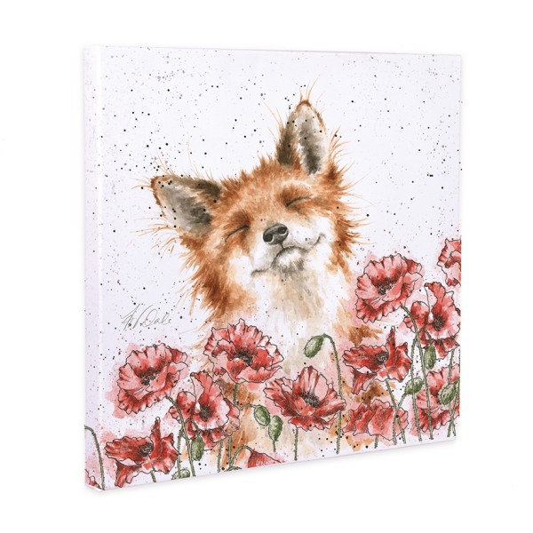 Wrendale Leinwand-Kollektion CANS-CS126 "Poppy Fields" - Fuchs - 20cm