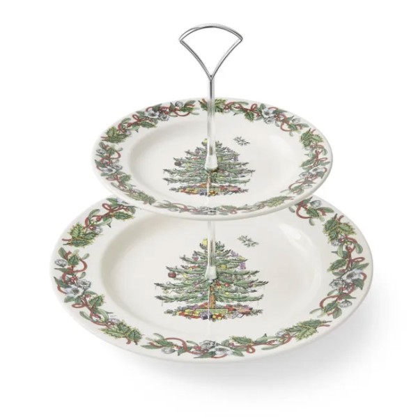Spode Christmas Tree Wreath (XTRO46700) Etagere 27,5cm &amp; 20cm