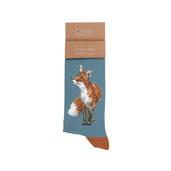 Wrendale Männersocken SOCKM005 "Bright Eyed and Bushy Tailed" - Fuchs