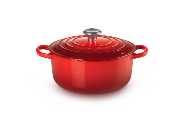Le Creuset Gusseisen - Signature 21177220602430 Bräter rund 22cm 3,3L - Kirschrot