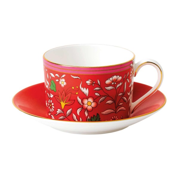 Wedgwood Wonderlust Tee-Obere mit Untertasse Crimson Jewel (31700)