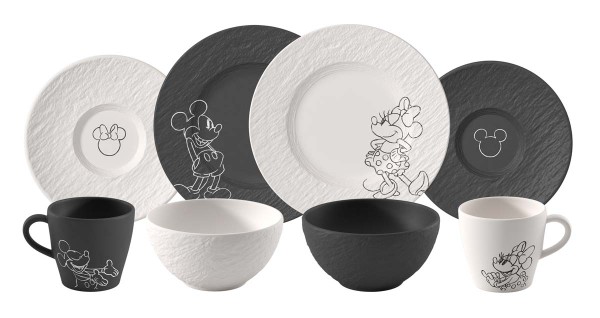 Villeroy &amp; Boch Manufacture Rock - Mickey Mouse 1047199072 Frühstücks-Set, 8-teilig