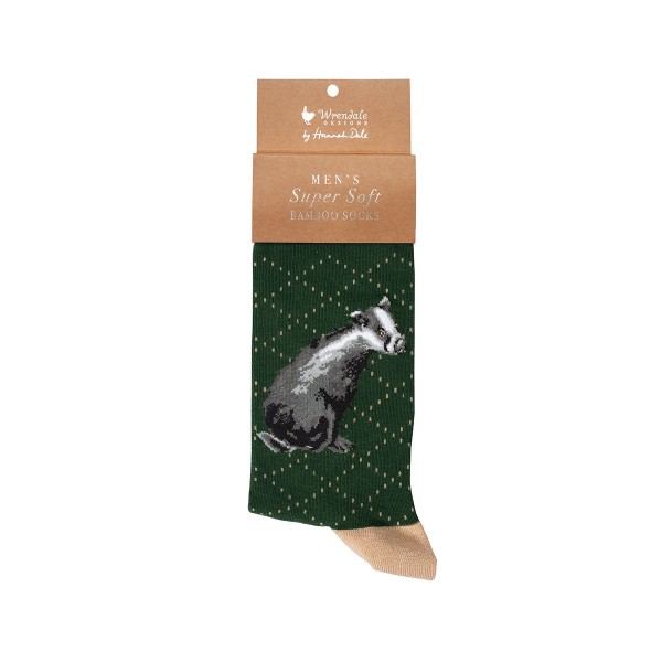 Wrendale Männersocken SOCKM010 "A Country Gent" - Dachs