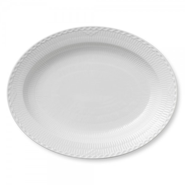 Royal Copenhagen White Fluted Half Lace Platte oval 36,5cm