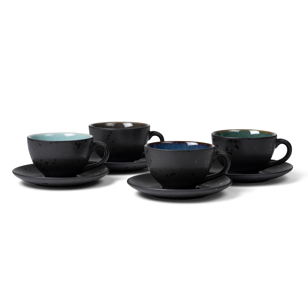Bitz 821345 Tasse mit Untertasse 24cl Set 4-tlg. black/dark | Schäfer