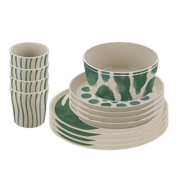 Koziol CONNECT SET MONSTERA 7879700 Geschirrset 16-teilig - Nature Desert Sand