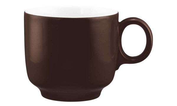 Seltmann Sento Home Pure Colors Chocolate Brown Cappuccinoobertasse 0,30 l mit Henkel