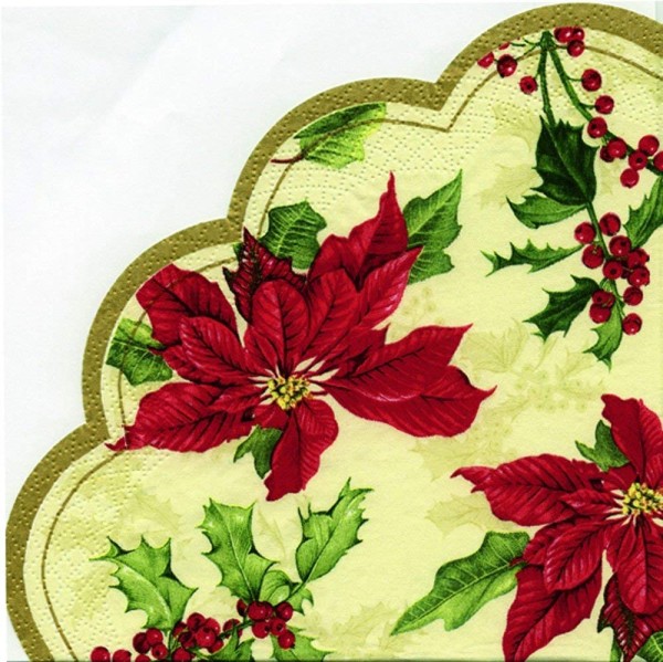 Ihr Floral Christmas, cream R 24060 12 Rondo-Servietten D: 34 cm