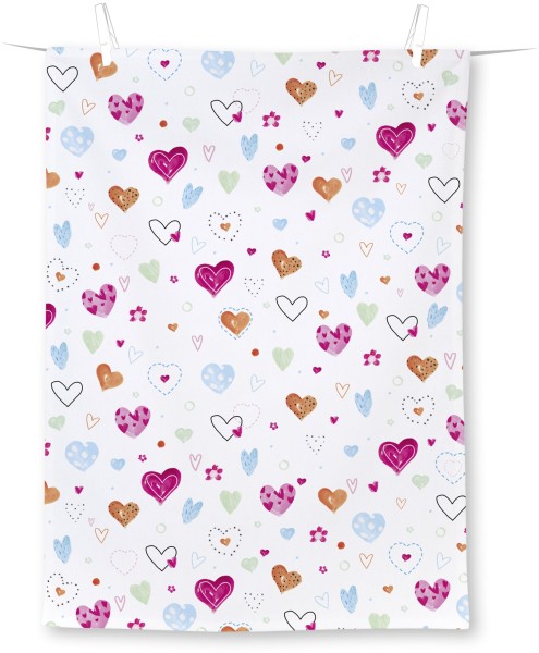 IHR Joyful Hearts Orange T1098517 Geschirrtuch 70 x 50 cm