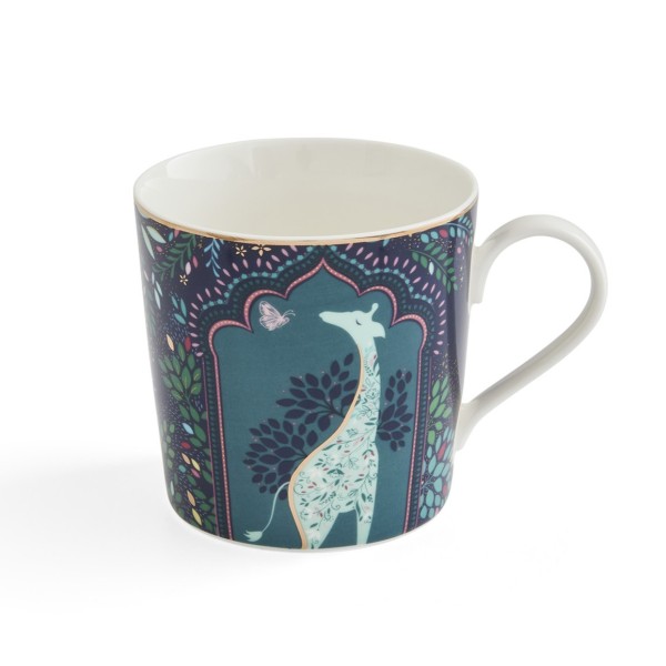 Portmeirion Sara Miller India SMIM78914-XG Becher 0,34l - Giraffe's Courtyard - Midnight Blue