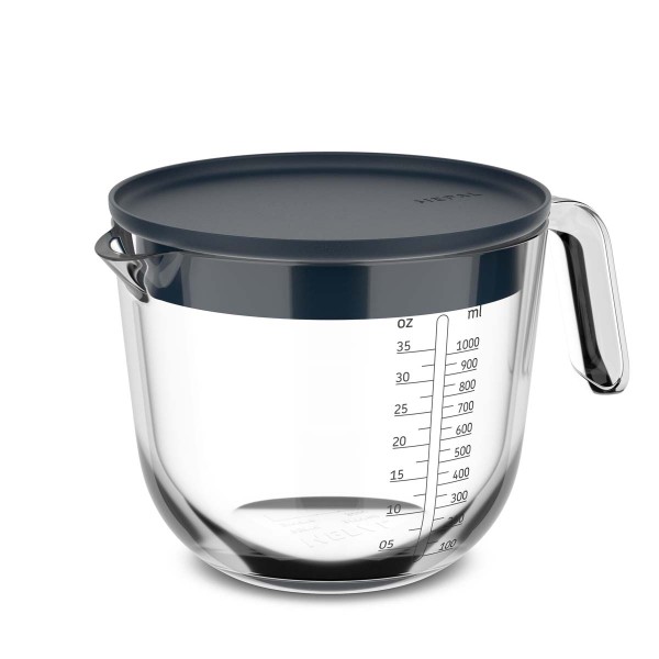 Mepal Chef it 102311018100 Glas Messbecher 1L mit Deckel - Navy