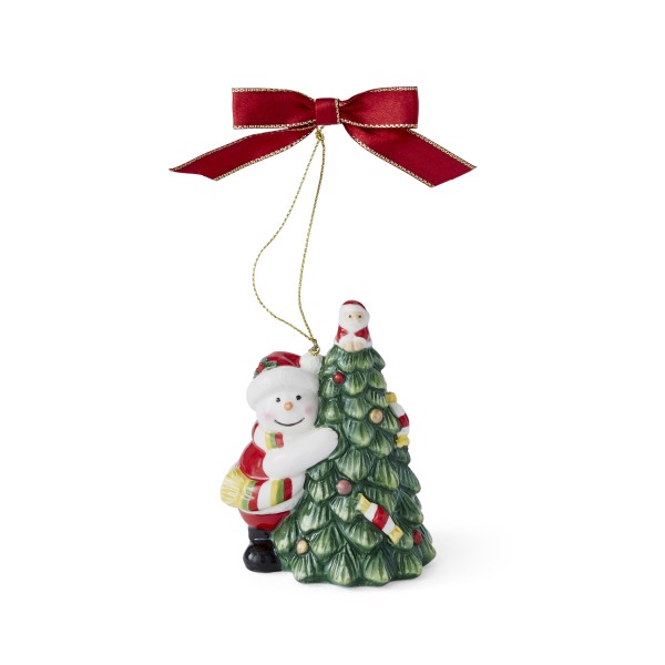 Spode Christmas Tree Tree Hugger Snowman Ornament 9 cm
