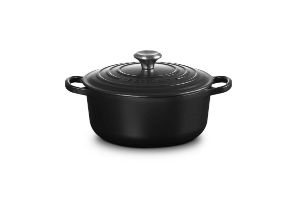 Le Creuset Gusseisen - Signature 21177200002430 Bräter rund 20cm 2,4L - Schwarz Matt