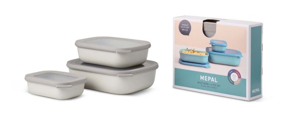 Mepal Aufbewahren Cirqula Nordic White 106270032500 Set rechteckig 3-tlg. (500+1000+2000)