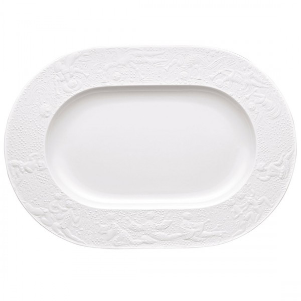 Rosenthal Studio Line Zauberflöte weiß Platte 38 cm 41,5 x 29 cm