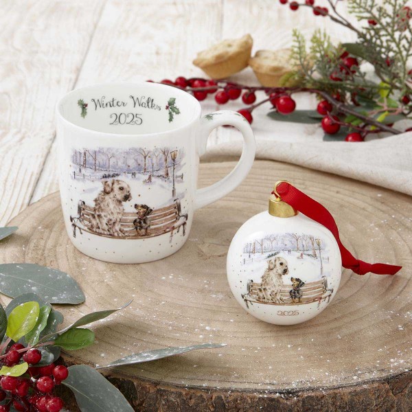 Royal Worcester Wrendale Designs WNVD79011-XG Weihnachtskugel 2025 - Winter Walks