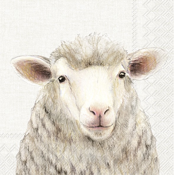 Ihr FARM SHEEP cream L1048060 Lunch-Servietten