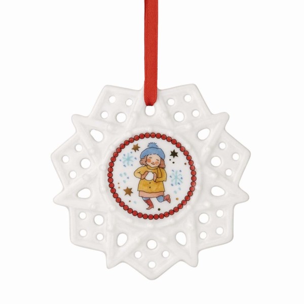 Hutschenreuther Sammelkollektion 25 Weihnachtsspiele Schmuckstern 8cm - Mädchen